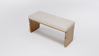 Light Beige Upholstered Wooden Pedicure Leg Rest