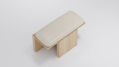 Light Beige Padded Pedicure Leg Rest with Wooden Frame