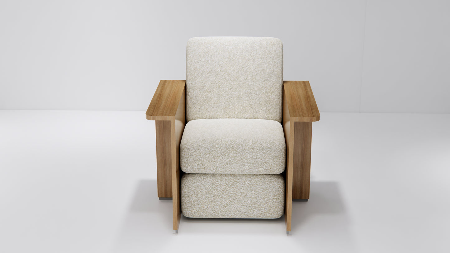 Light Beige Upholstered Pedicure Chair