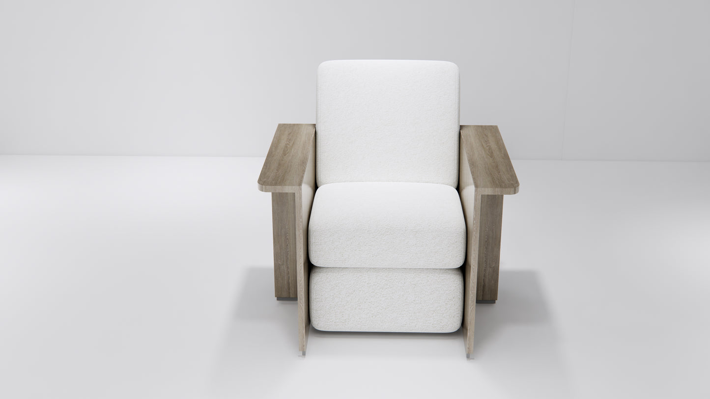 Light Beige Upholstered Pedicure Chair