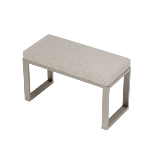 Light Beige Upholstered Pedicure Leg Rest with Brushed Silver Frame