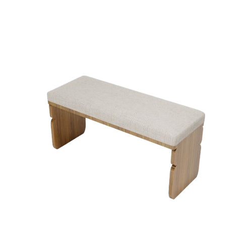 Light Beige Upholstered Wooden Pedicure Leg Rest