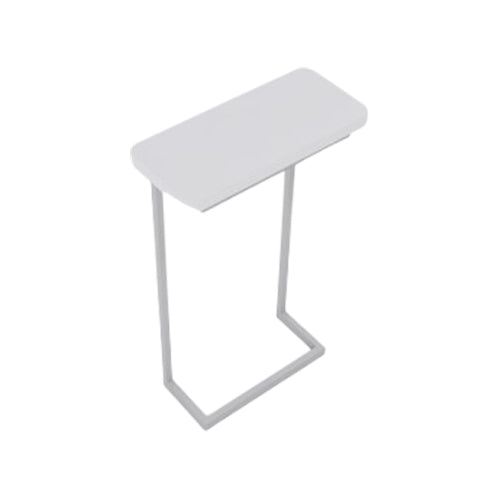 Compact White C-Shaped Pedicure Chair Side Table