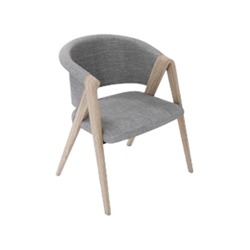 Light Gray Upholstered Manicure Chair with Wood Frame