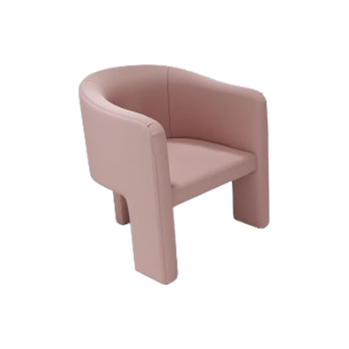 Blush Pink Upholstered Armchair with Rounded Back